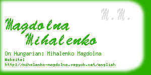 magdolna mihalenko business card